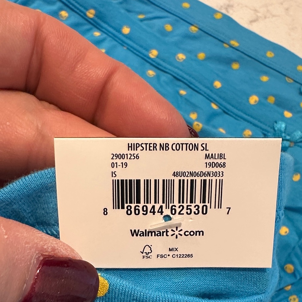 Blue Hipster Panties with Yellow Polka Dots Set of 3 XL - Picture 4 of 4